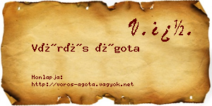 Vörös Ágota névjegykártya